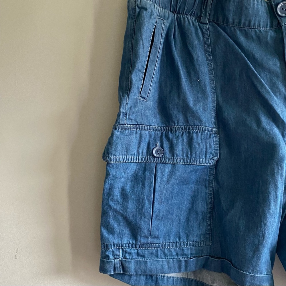 Soft Surroundings Pali Cargo elastic Waist 6.5” Short in Medium Denim Petite XL - Picture 6 of 7
